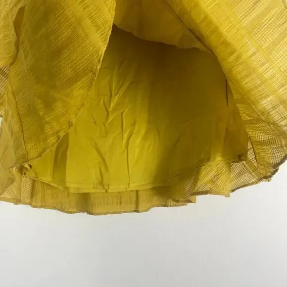 Tularosa Tiered Mini Skirt With Ring Design Yellow Size Small - Picture 4 of 8